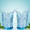 Modern Blue Drinking Glass for Water & Juice