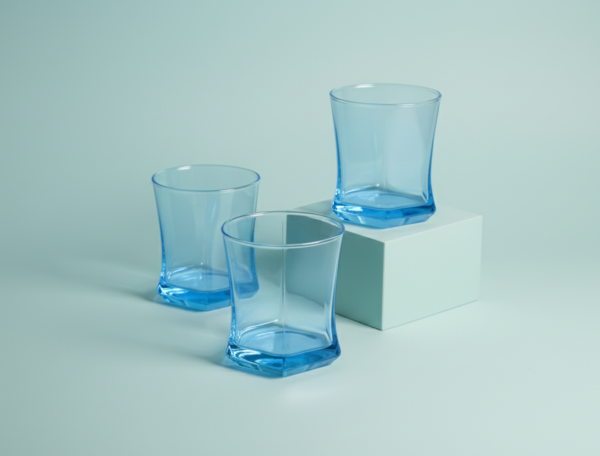 Modern Blue Drinking Glass for Water & Juice