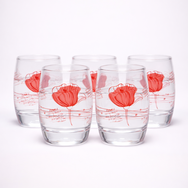 Red Flower glass