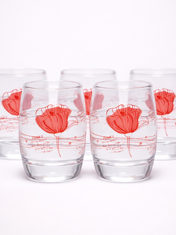 Red Flower glass