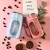 Glass Travel Mug with Lid & Plastic Protector 500 ML