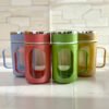 Glass Travel Mug with Lid & Plastic Protector 500 ML