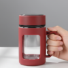 Glass Brick Red Travel Mug with Lid & Plastic Protector 500 ML