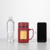 Glass Brick Red Travel Mug with Lid & Plastic Protector 500 ML
