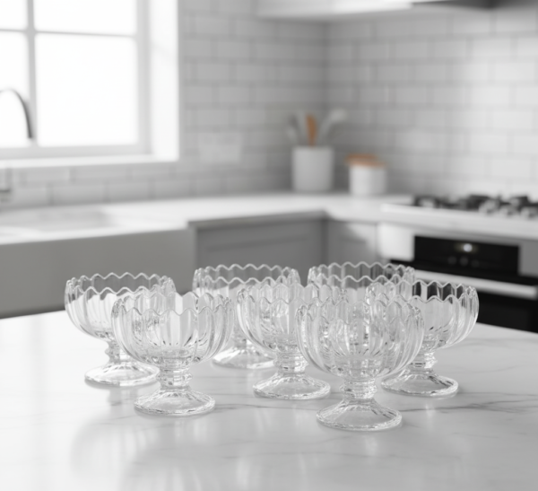 1 (33) Ice Cream Crystal Glass Bowl Set of 6, 220 ML