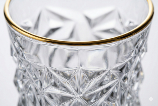 Diamond Cut Whisky Glass Set With Heavy Base 300 ml