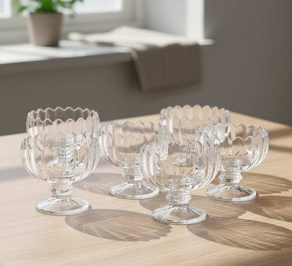 1 (41) Ice Cream Crystal Glass Bowl Set of 6, 220 ML
