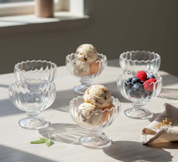 1 (42) Ice Cream Crystal Glass Bowl Set of 6, 220 ML