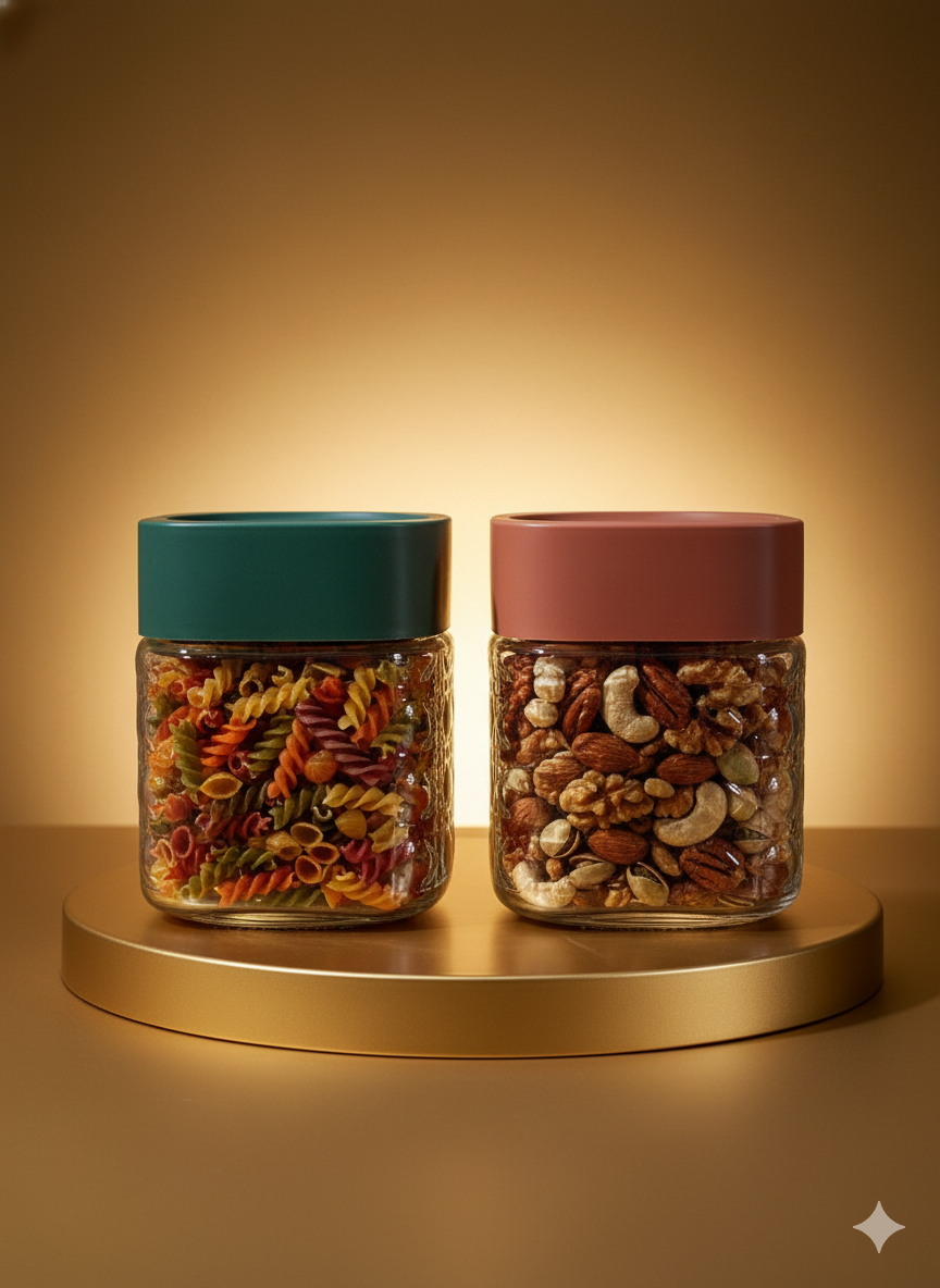Premium glass storage jars
