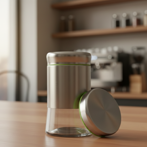 1 (6) Stainless Steel Protected Glass Jar with Air Tight Lid 550 ml