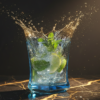 1 (60) Modern Blue Drinking Glasses Set of 6 (260ml)