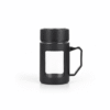 Glass Black Travel Mug with Lid & Plastic Protector 500 ML