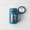 2 (15) Glass Charcoal Blue Travel Mug with Lid & Plastic Protector 500 ML