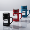 Glass Black Travel Mug with Lid & Plastic Protector 500 ML