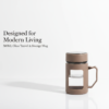 2 (6) Glass Taupe Brown Travel Mug with Lid & Plastic Protector 500 ML