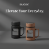Glass Black Travel Mug with Lid & Plastic Protector 500 ML