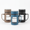 Glass Black Travel Mug with Lid & Plastic Protector 500 ML