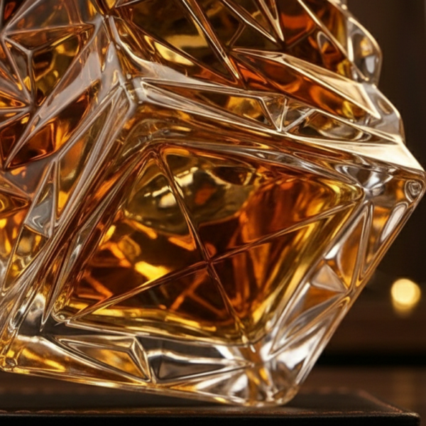 Diamond Cut Whisky Glass Set With Heavy Base 300 ml