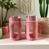 IMG_2555-Photoroom.jpg Glass Light Pink Travel Mug with Lid & Plastic Protector 500 ML