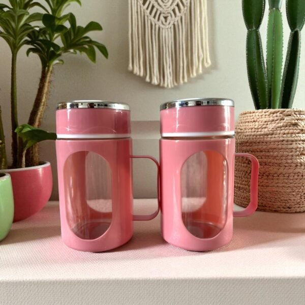 IMG_2555-Photoroom.jpg Glass Light Pink Travel Mug with Lid & Plastic Protector 500 ML