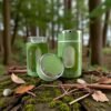 Glass Olive Green Travel Mug with Lid & Plastic Protector 500 ML
